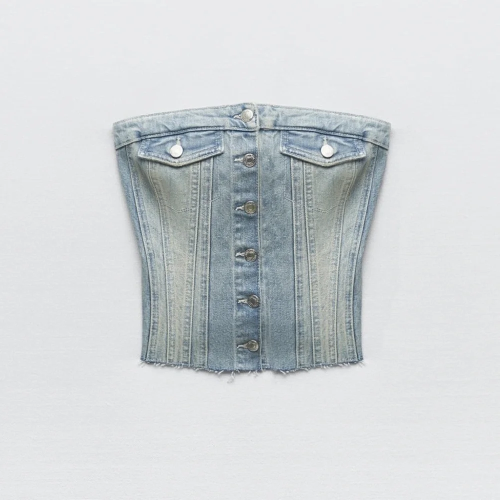 Zara denim bustier top - Picture 3 of 3